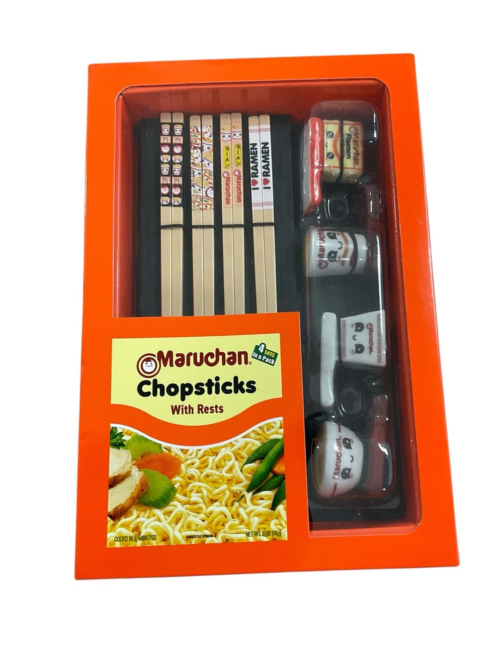 Maruchan Ramen Chopsticks With Ceramic Rests 4 Sets New in Box 2024